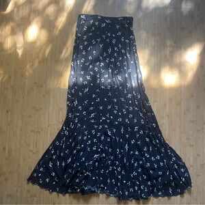 Free People Floral Black Maxi Skirt